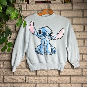 Zara Light Blue Sweatshirt with Cartoon Character